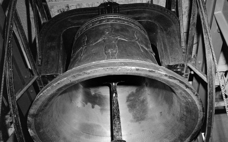 The Freedom Bell in its new home atop Berlin's City Hall.