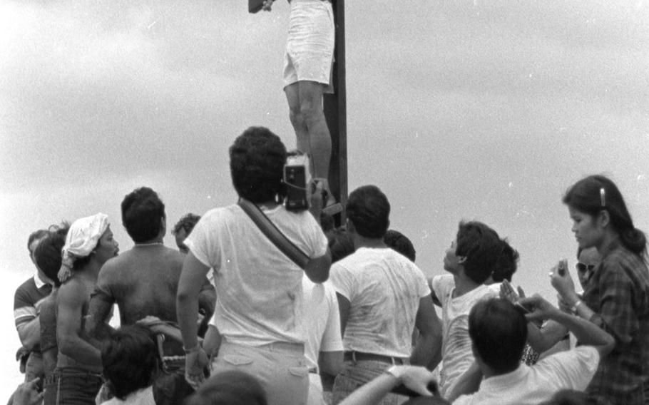 A Good Friday ceremony in San Fernando, Pampanga Province, Philippines, in April, 1985.