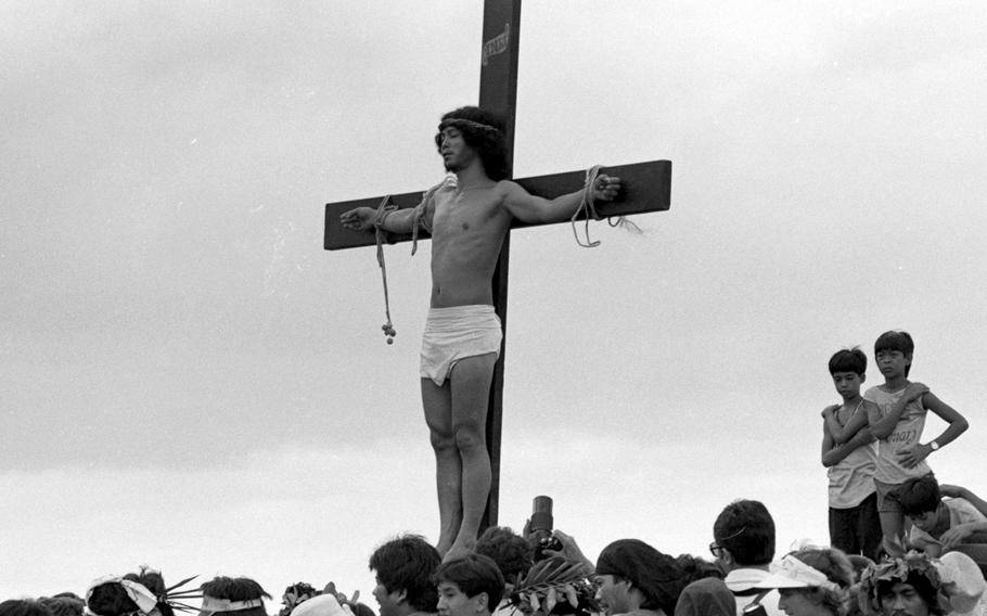 A Good Friday ceremony in San Fernando, Pampanga Province, Philippines, in April, 1985.