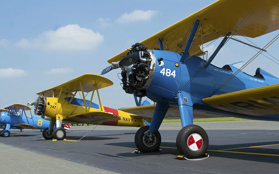 Planes at the Culpeper Regional Airport Thursday, May 7, during the preview for the Arsenal of Democracy: World War II Victory Capitol Flyover.