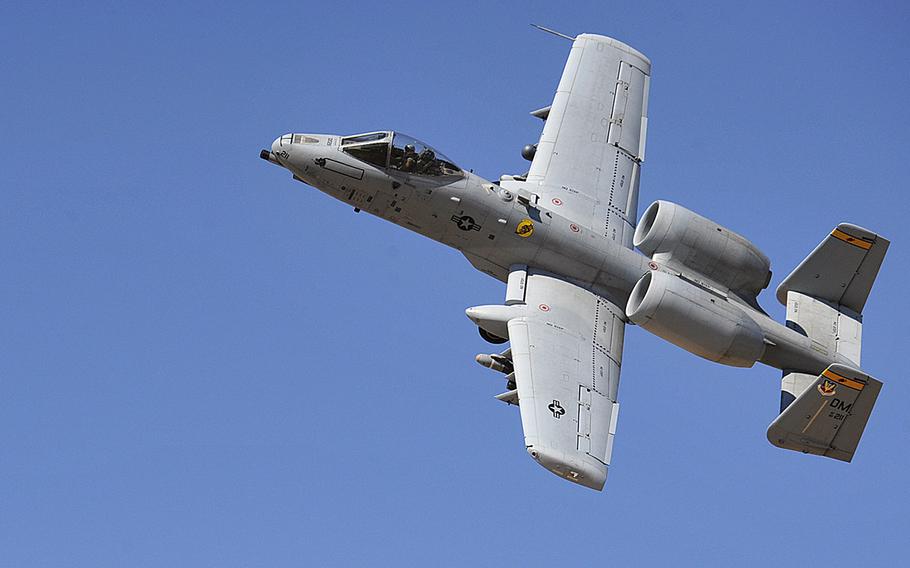An A-10 Warthog flies overhead Aug. 26, 2015, in Arizona near the Mexico-U.S. border. On Thursday, June 16, 2016, Gen. David Goldfein, the nominee for the Air Force chief of staff, testified before the Senate Armed Services committee that the A-10 has shortcomings.