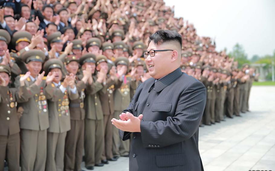 North Korean leader Kim Jong Un congratulates hundreds of North Korean generals, scientists, technicians and others who contributed to last week’s “successful” missile test, state media said Wednesday, June 29, 2016.