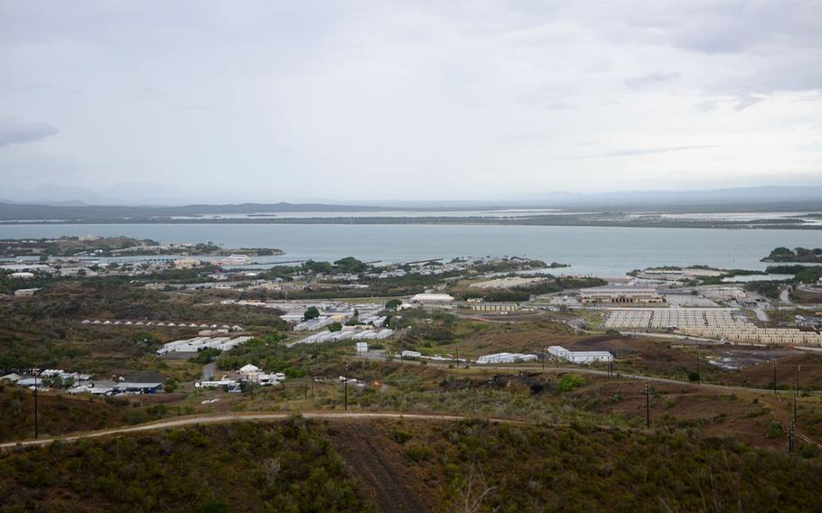 Overall view of Naval Station Guantanamo Bay from John Paul Jones Hill on Oct. 5, 2016, the morning after Hurricane Matthew hit.