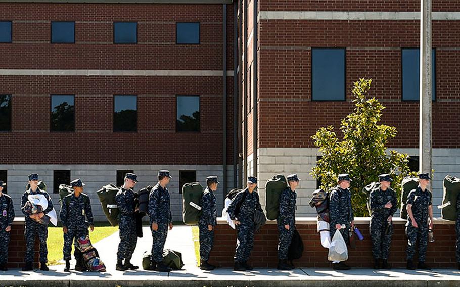 Students from the Naval Nuclear Power Training Command return to Joint Base Charleston - Naval Weapons Station, S.C. on  Oct. 10, 2016, after Hurricane Matthew swept through the Lowcountry. More than 700 students evacuated to Fort Jackson, S.C. prior to the storm.