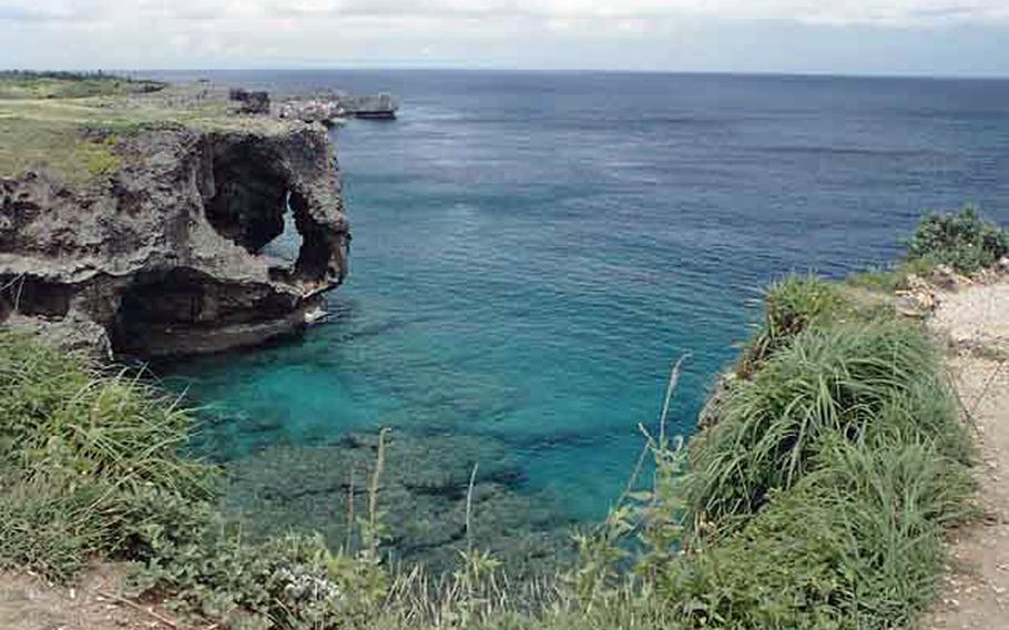Okinawa's Manzo-mo dive spot.