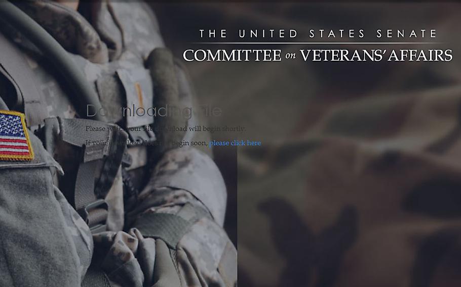 Screen grab from a U.S. Senate's Committee on Veterans' Affairs website.