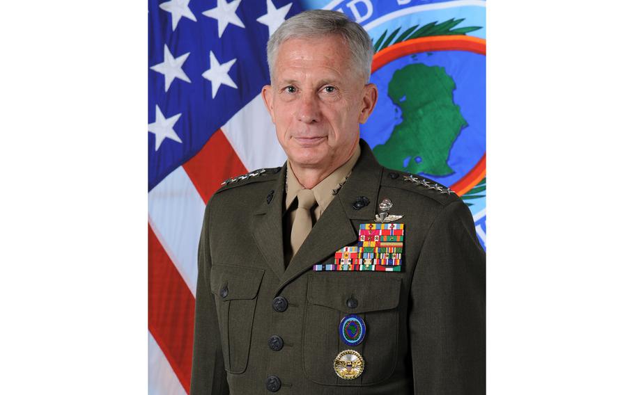 AFRICOM's commander Marine Corps Gen. Thomas Waldhauser says U.S. forces are tracking Islamic State fighters who have fled the battle in the coastal Libyan city of Sirte.  "What we don't want them to do is re-emerge," Waldhauser said Wednesday, Nov. 16, 2016, during an interview in Stuttgart, Germany.