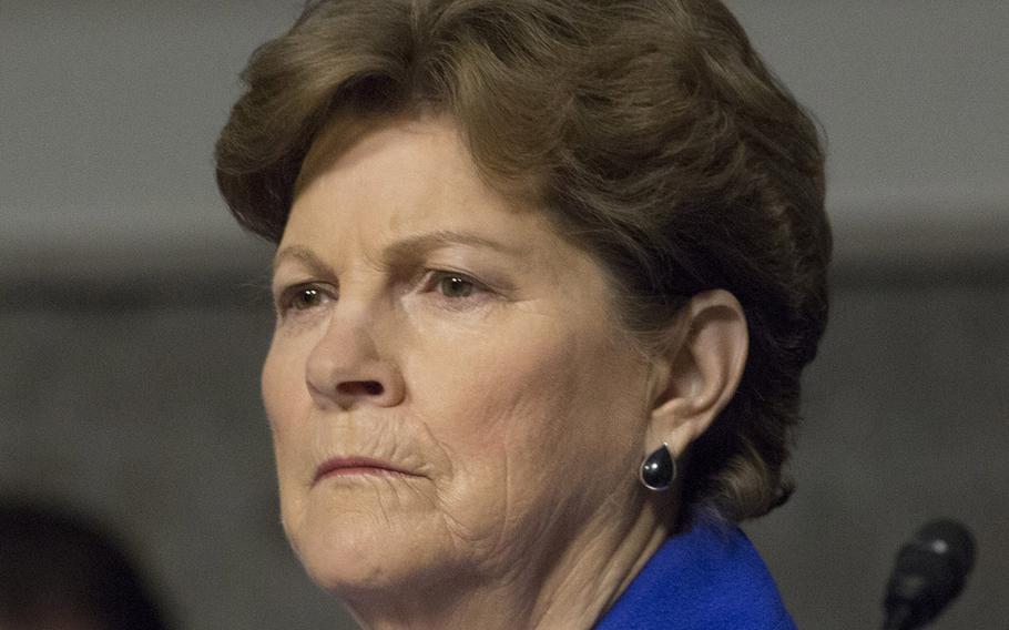 Sen. Jeanne Shaheen, D-N.H., listens to testimony during a Senate Armed Services Committee hearing on the Marines United social media controversy, March 14, 2017 on Capitol Hill.