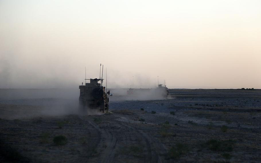 A convoy in Afghanistan on June 2, 2014.