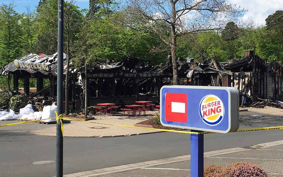The aftermath of the Burger King fire at Ramstein.