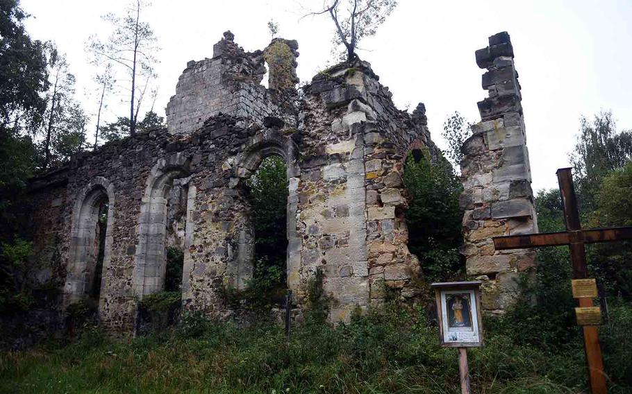 The ruins of the Pappenberg church, at Grafenwoehr, Germany, Sept. 1, 2017. 

