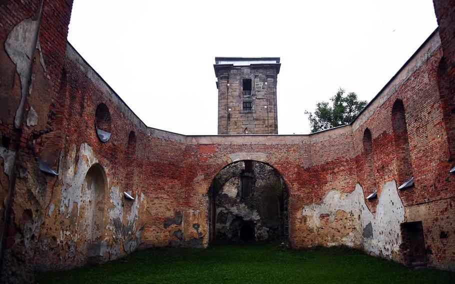 The ruined interior of the Hopfenohe Church, at Grafenwoehr, Germany, Sept. 1, 2017. 