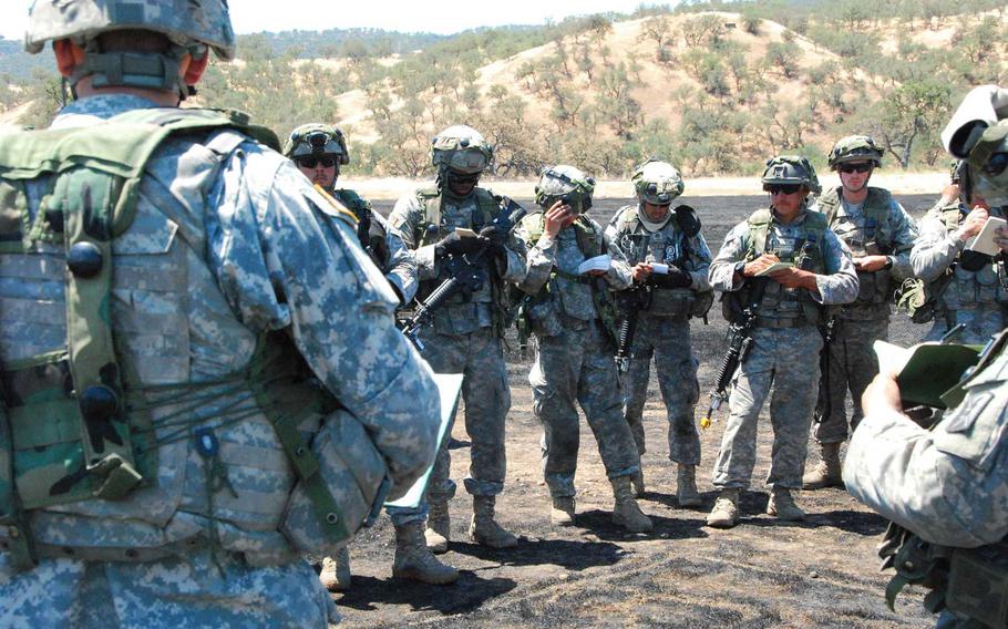 Soldiers of the California Army National Guard and 1st Armored Division conduct joint training at Camp Roberts, California, May 2016.