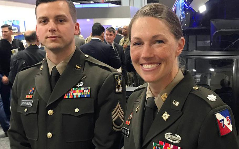 A new uniform modeled after the World War II-era "pinks and greens" were presented last week at the Association of the United States Army's annual exposition in Washington, D.C.