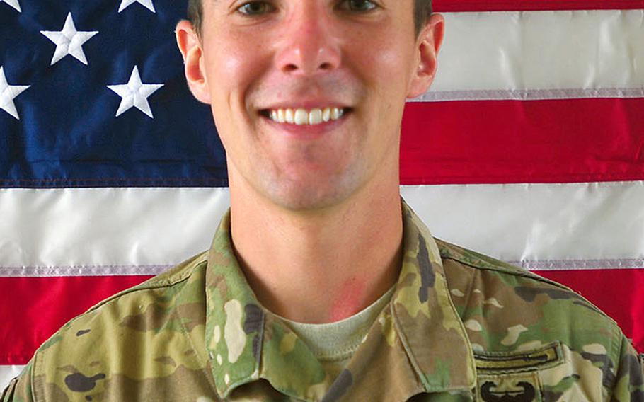 Cpl. Dillon C. Baldridge, 22, pictured here as a specialist, was killed in a green-on-blue attack in Afghanistan on Saturday, June 10, 2017.

