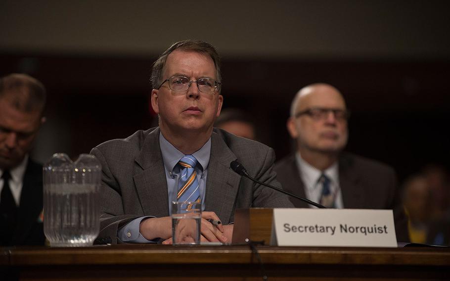 The Pentagon’s Chief Financial Officer David Norquist during a Senate Committee on Armed Services meeting in Washington, D.C. on June 13, 2017.