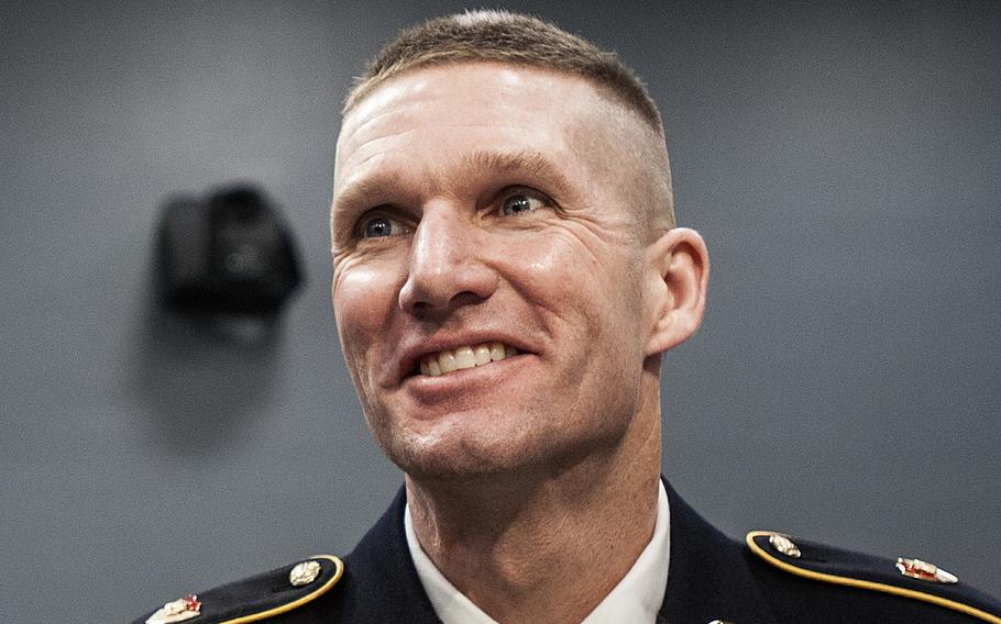 Sgt. Major of the Army Daniel Dailey attends a hearing on Capitol Hill in Washington, D.C., on March 8, 2017. 