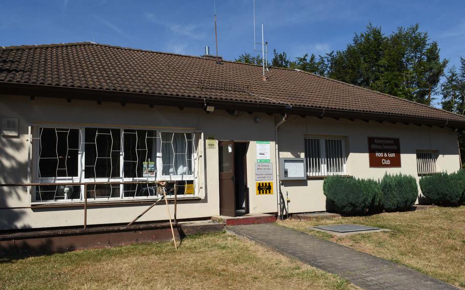The main building of the Kaiserslautern Rod and Gun Club  in Kaiserslautern, Germany, dates back to the 1960s. It's the only free-standing military rod and gun club left in Europe.

