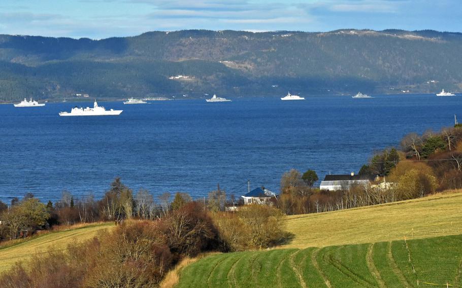 Seven frigates took part in a demonstration on Oct. 31, 2018, of how NATO's land, sea and air forces would work together to defend a Norwegian coastal area. The drill was part of Trident Juncture, which had more than 50,000 personnel participating. 

