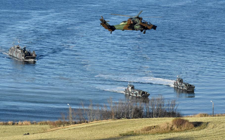 A simulated amphibious assault was part of a mock defense of a Norwegian coastal area on Oct. 31, 2018, giving NATO a chance to showcase it air, land and sea defenses during the Trident Juncture exercise. 