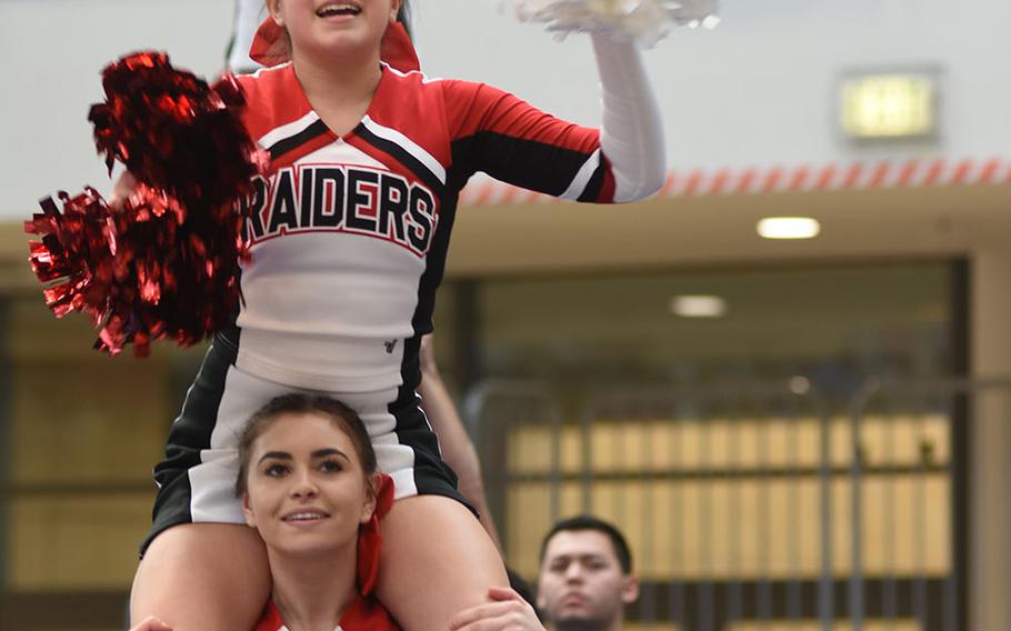 Kaiserslautern earned the Division I Spirit Award at the DODEA-Europe cheerleading championships on Saturday, Feb. 23, 2019, in Wiesbaden, Germany.
