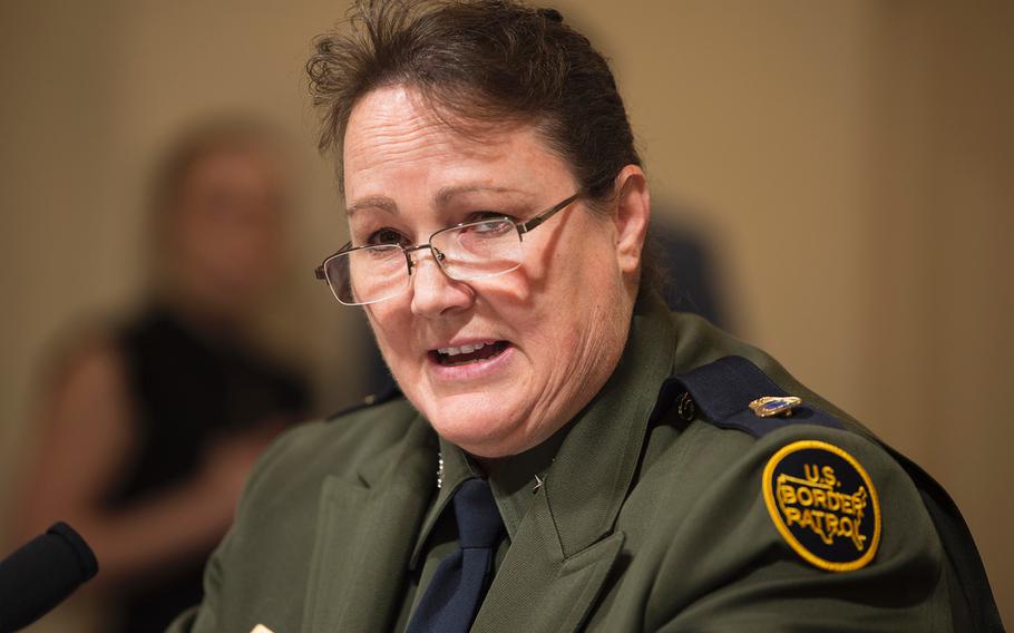 U.S. Border Patrol Chief Carla Provost testifies during a House Homeland Security subcommittee hearing on Capitol Hill in Washington on Thursday, June 20, 2019. Provost said she would continue to request the Pentagon’s help at the border as long as Border Patrol remained short-handed.