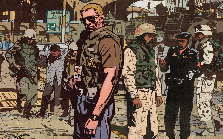 An illustration from a comic written by Tom King, a former CIA officer who operated in Iraq and Afghanistan.

