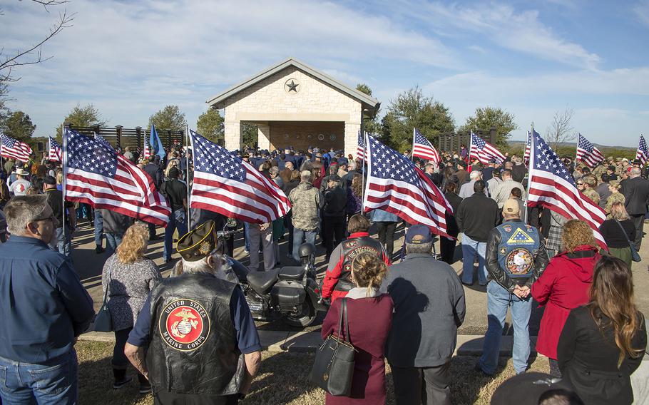 About 1,000 people attended the Jan. 28, 2019, funeral of Air Force veteran Joseph Walker at the Central Texas State Veterans Cemetery in Killeen. Walker was buried by the Veterans Land Board as part of its unaccompanied veteran burial program. 