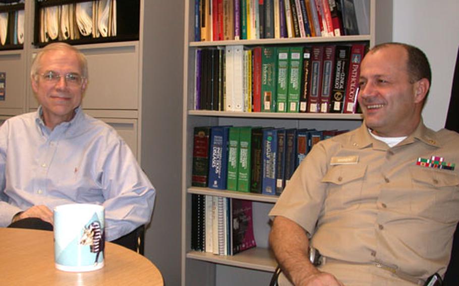 Dr. Larry Hale, department chief of the enteric infections at Walter Reed&#39;s Army Institute of Research, and Capt. Stephen Savarino, leader of the enterotoxigenic E. coli bacteria studies at the Naval Medical Research Center, a combined facility in Silver Spring, Md., talk about three types of vaccines that military doctors and scientists are working on to combat diarrhea for warfighters.