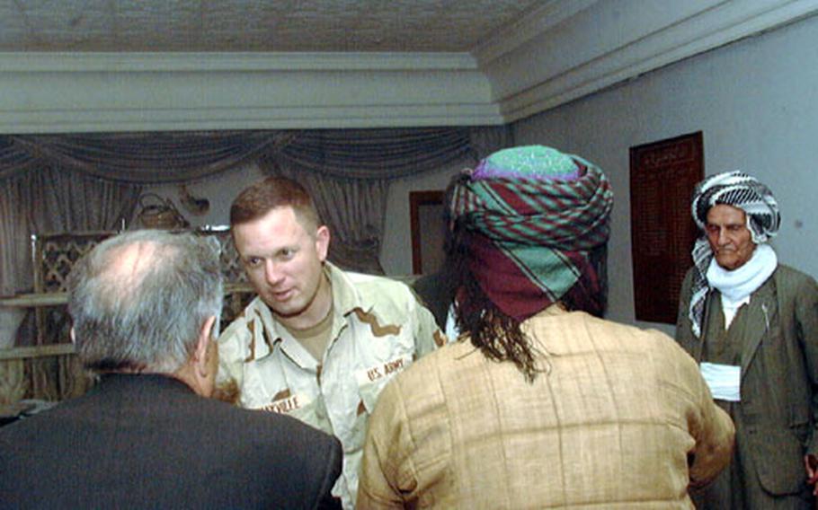 U.S. Army Col. Bill Mayville often meets with local leaders of all walks of life. Several days ago he met with 10 members of the Salhi tribe, whose ancestral land includes the vast oil and natural gas fields north of Kirkuk, Iraq.