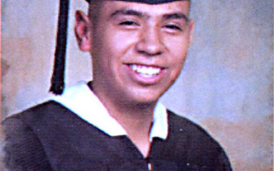 Clint Lamebear&#39;s graduation photo from Gallup High School, N.M.
