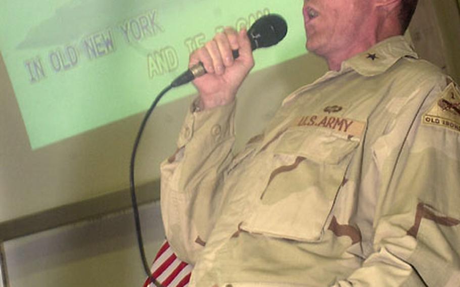 When Brig. Gen. Martin Dempsey took the stage at the karaoke competition in Baghdad, Iraq, it was like he was channeling Sinatra.