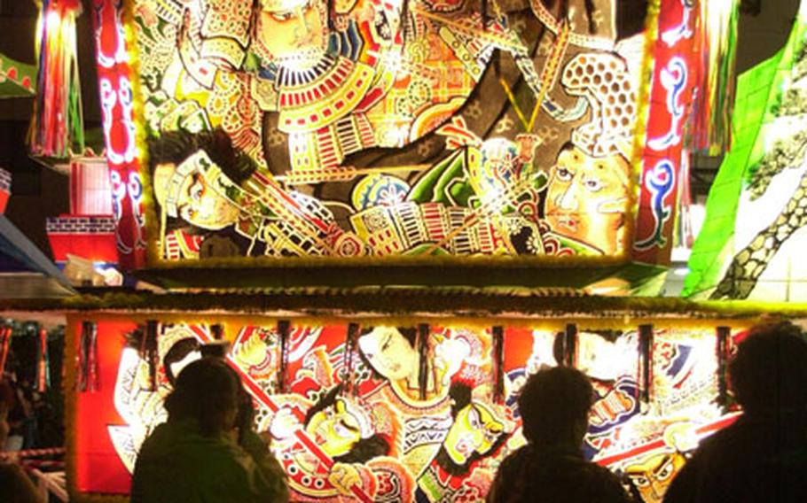 The festival comes alive with floats bearing intricate artwork at the Kunizakai Festival.