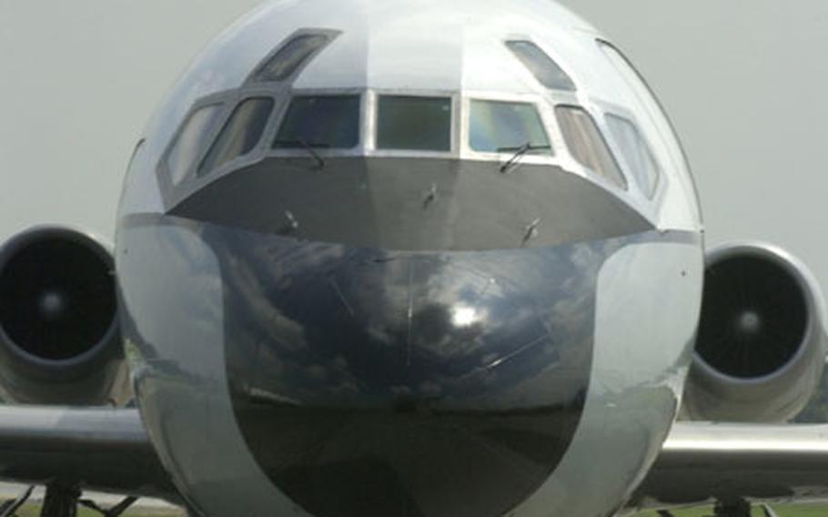 Nose shot of the C-9 Nightingale before the aircraft taxied to the runway for its last flight.