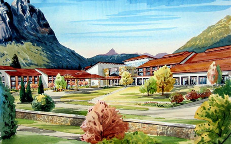 An artist’s rendering of the Edelweiss Lodge and Resort to be built by the Armed Forces Recreation Center in Garmisch, Germany.