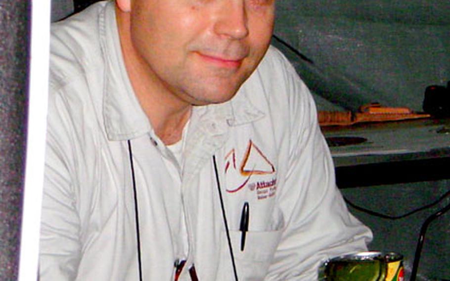 Mark Jeffery, a former Army Reserves captain now working as a civilian computer and communications specialist in Iraq, persuaded his wife to send all manner of recreational equipment to the troops.