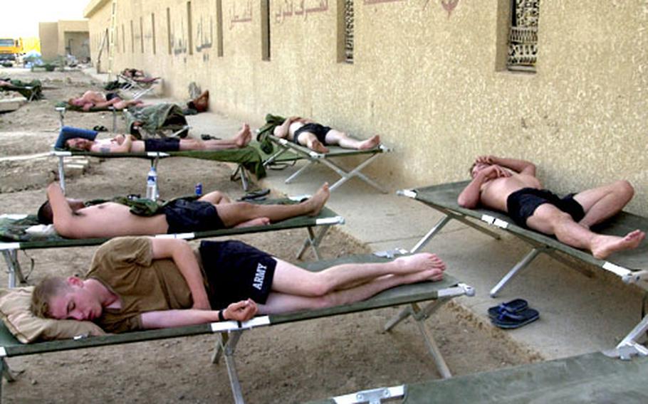 Because there was no air conditioning in their barracks in Baghdad — where temperatures exceeded 130 degrees in August — U.S. soldiers with the 82nd Airborne Division slept on cots outside, near garbage trenches and port-o-johns.