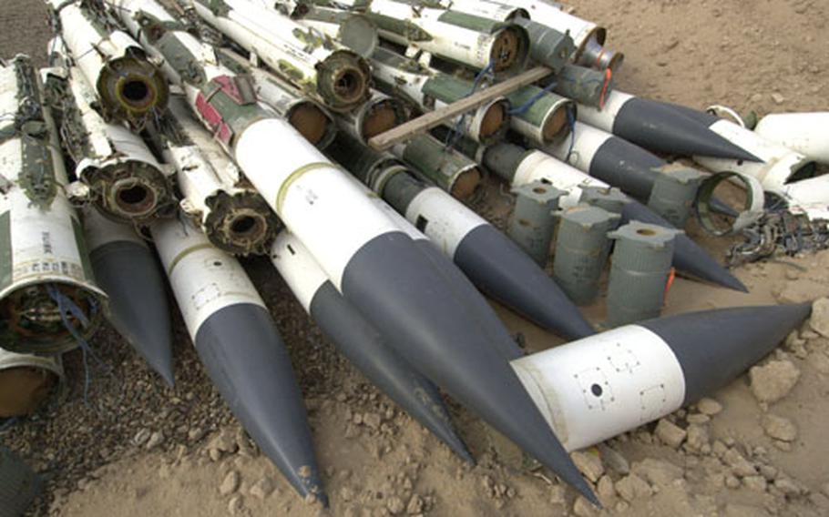 Missiles await demolition.