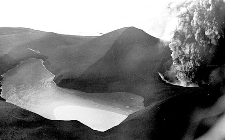 The island of Jolnir emerges from the sea south of Iceland in July, 1966. Visible in the background in the second and third photos is Surtsey, created a few months earlier. Surtsey is still there, although smaller, but Jolnir has since been destroyed by erosion.