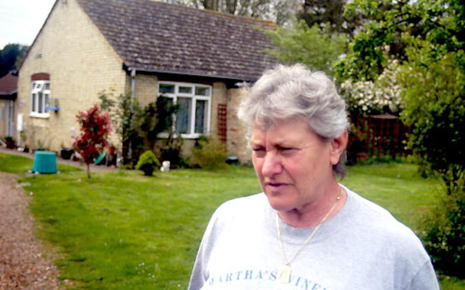 Mary Schmedeman has rented a home on Waterworks Road since before Sept. 11, 2001. The public road to her house on Waterworks Road was shut off for security reasons by the British Ministry of Defence. The home is now technically on RAF Mildenhall, England, and Schmedeman is now waiting to be moved to a different house.