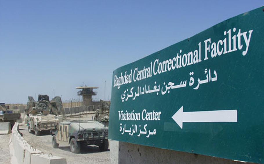 Outside the correctional facility in Abu Ghraib.