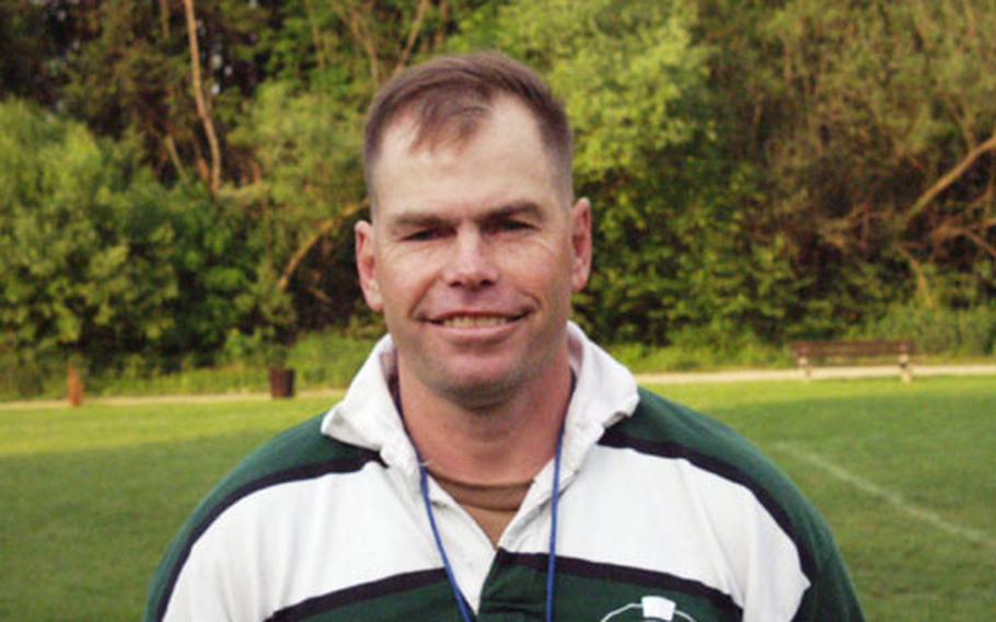 Staff Sgt. Dominic Budzisz, a volunteer youth coach and referee, is manager of the U.S. Combined Services rugby team.
