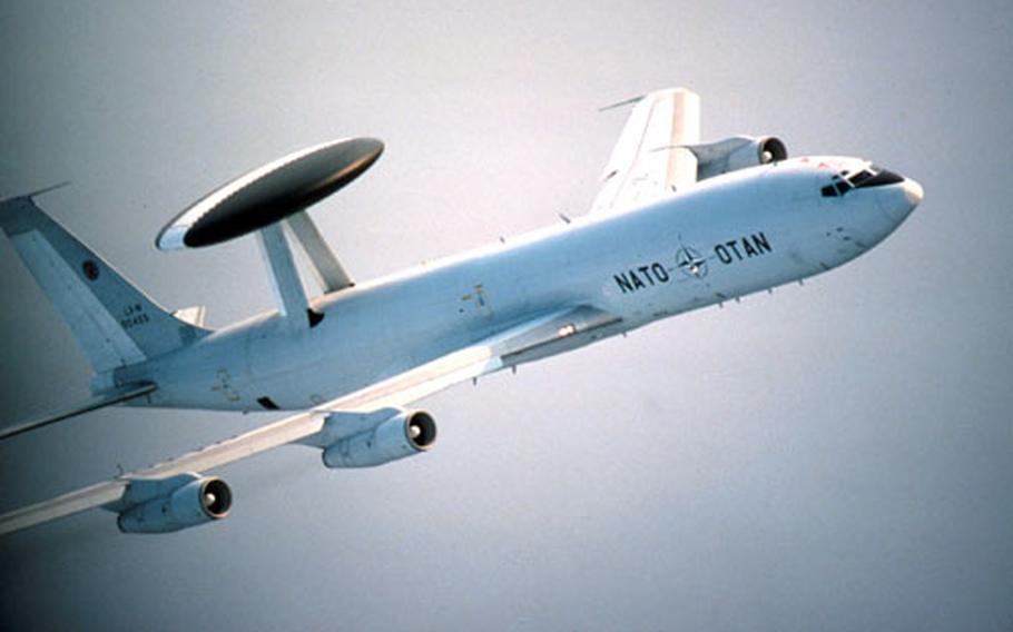 NATO&#39;s airborne warning and control system planes, or AWACS, are providing surveillance at the Euro 2004 soccer tournament in Portugal at Portugal&#39;s request.