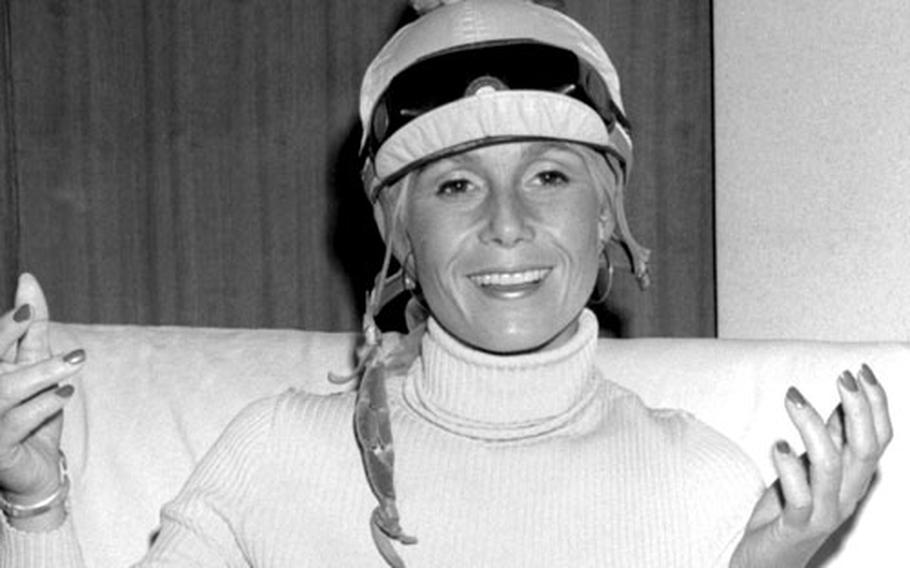 Jockey Mary Bacon at Tokyo&#39;s Oi Racetrack in 1978.