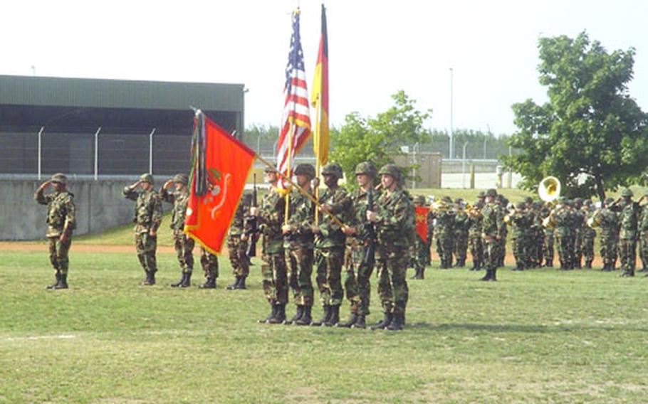 Soldiers from the 1st Battalion, 4th Air Defense Artillery attend an inactivation ceremony for their unit on Wednesday. It is the first air defense battalion to be made inactive as part of the Army&#39;s transformation plans.