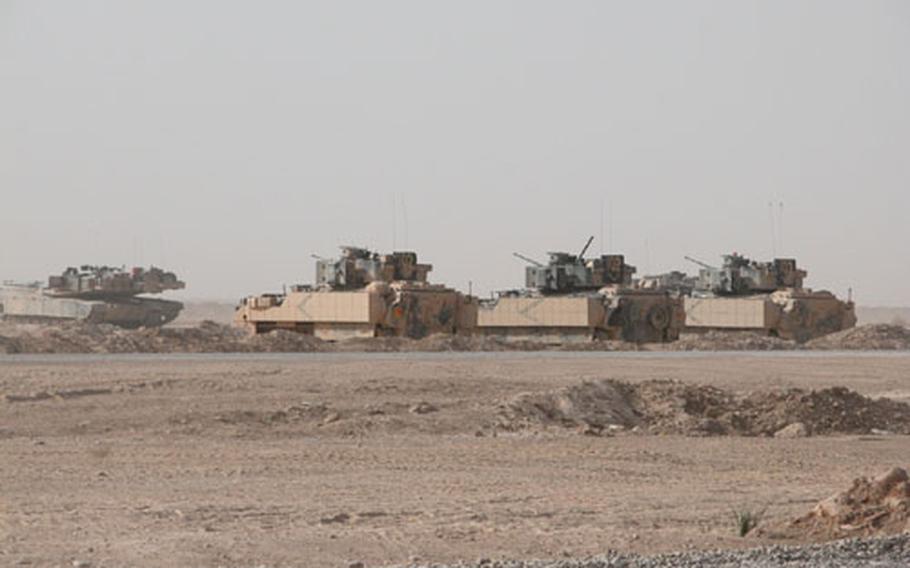 Dust and more dust. That’s what cavalrymen with the 1st Squadron, 4th Cavalry Regiment and their vehicles get used to in the austere environment of Forward Operating Base McKenzie. And sand fleas, too.