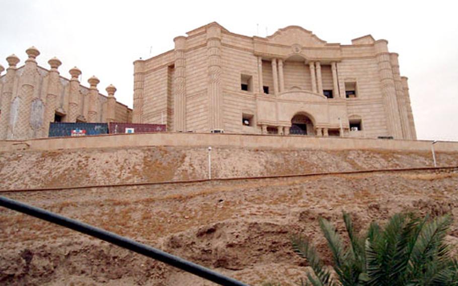 Saddam Hussein’s former showpiece palace in Tikrit is now the headquarters of the U.S. Army’s Task Force Danger. The 1st Infantry Division has begun building a new $6.7 million headquarters at nearby Forward Operating Base Speicher so the palace complex can be turned over to the Iraqi government.