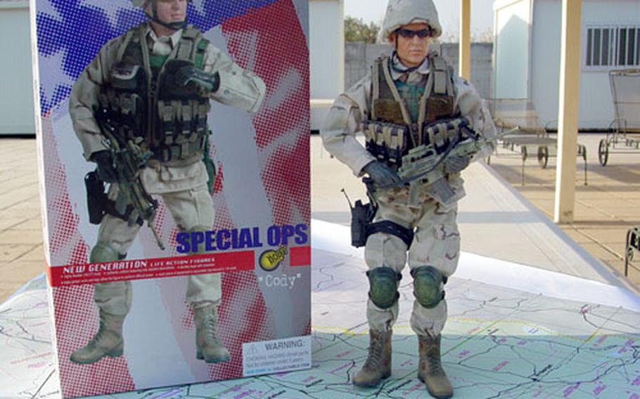 Special Ops Cody, who was distributed to AAFES stores downrange, made the news this week when insurgents claimed they had captured an American soldier. The soldier, it turned out, was the African-American version of the toy seen here.