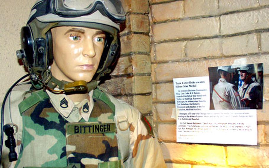 The new Operation Iraqi Freedom exhibit features a model of Staff Sgt. Raymond Bittinger of the 2nd Battalion, 2nd Infantry Regiment, one of two Big Red One soldiers awarded the Silver Star with Valor so far for actions during the past year. Bittinger, who is still in Iraq, donated his uniform and armored vest to the museum.