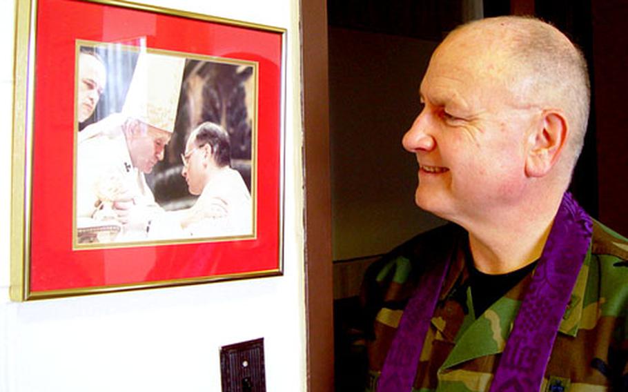 Chaplain (Maj.) Patrick Fletcher was ordained a priest by Pope John Paul II in 1985 and joined the Air Force in 1989.